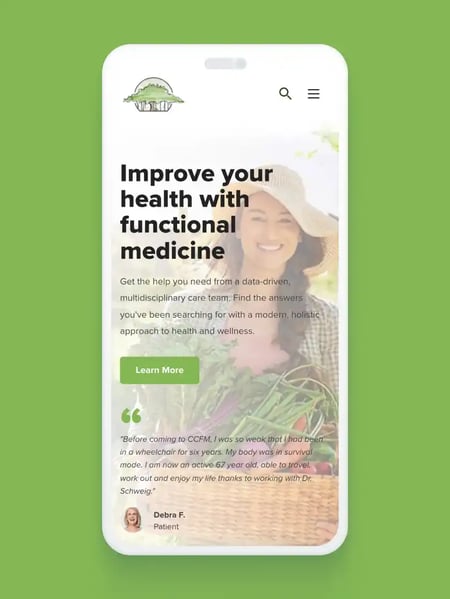 California Center for Functional Medicine Website Screenshot