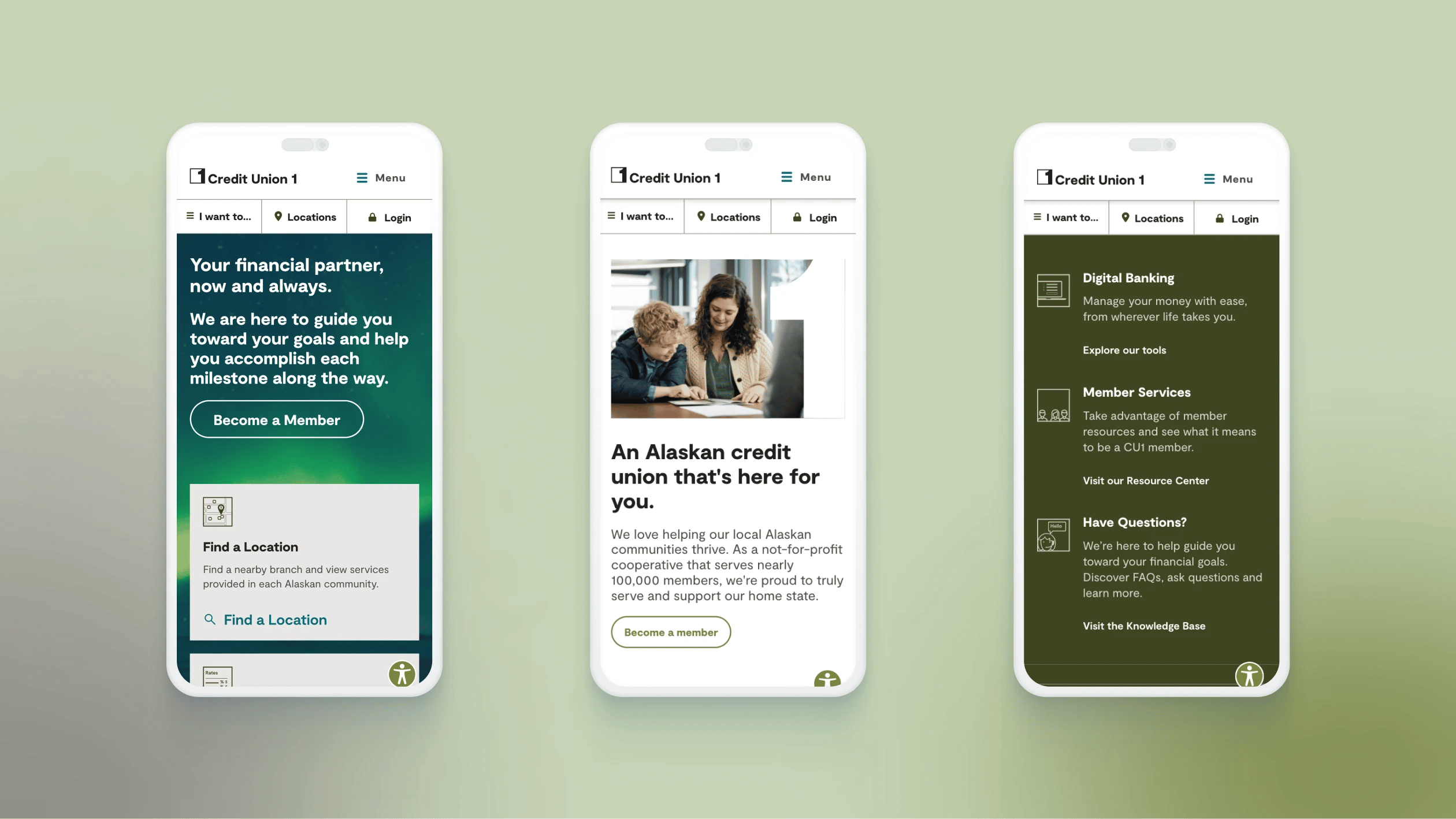 an example website shown on three mobile phones