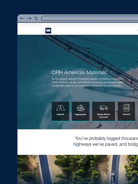 CRH America's Materials Website Screenshot