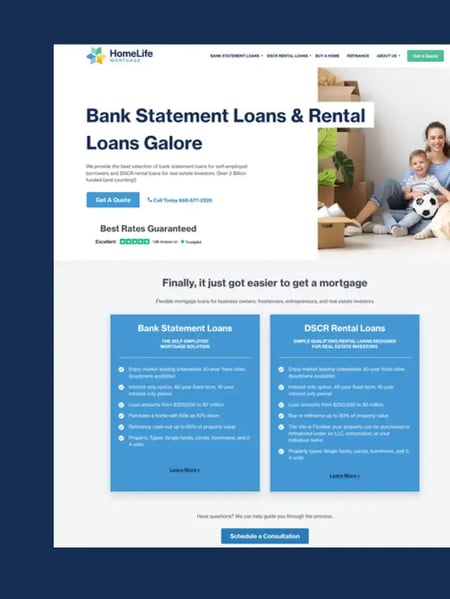Home Life Mortgage Website Screenshot