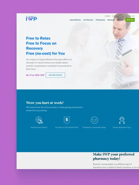 IW Pharmacy Website Screenshot