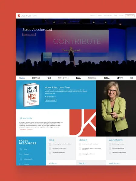 Jill Konrath Website Screenshot