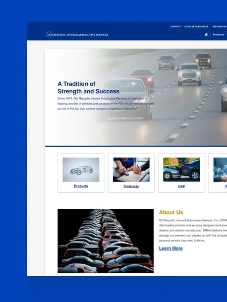 Old Republic Insured Automotive Services Website Screenshot