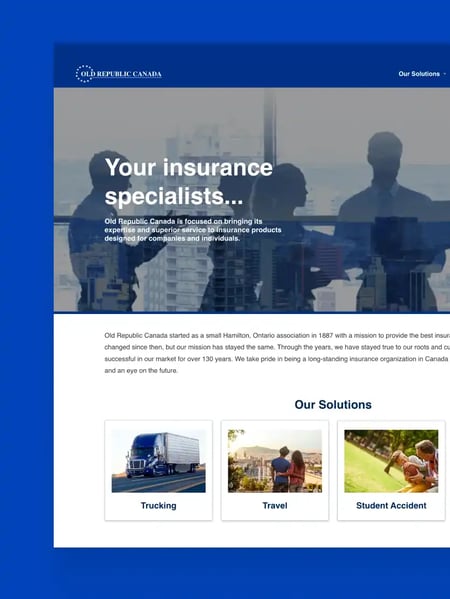 Old Republic Insurance Company of Canada Website Screenshot