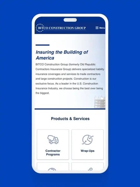 Old Republic Contractors Insurance Group Website Screenshot