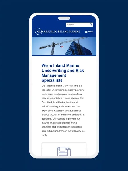 Old Republic Inland Marine Website Screenshot