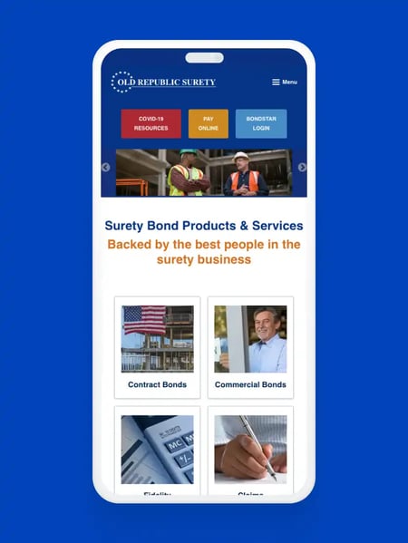 Old Republic Surety Company Website Screenshot